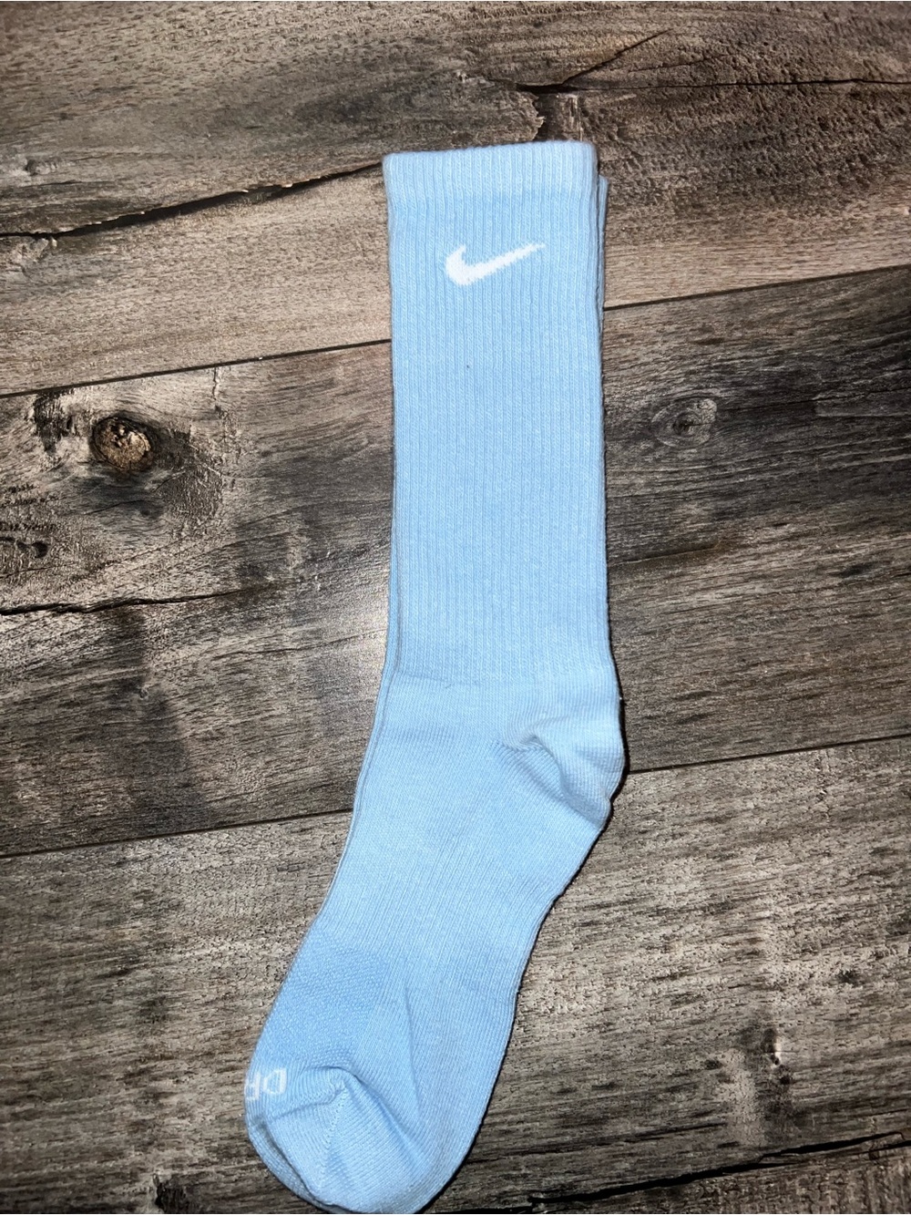 Nike Baby Blue Crew Socks with White Swoosh